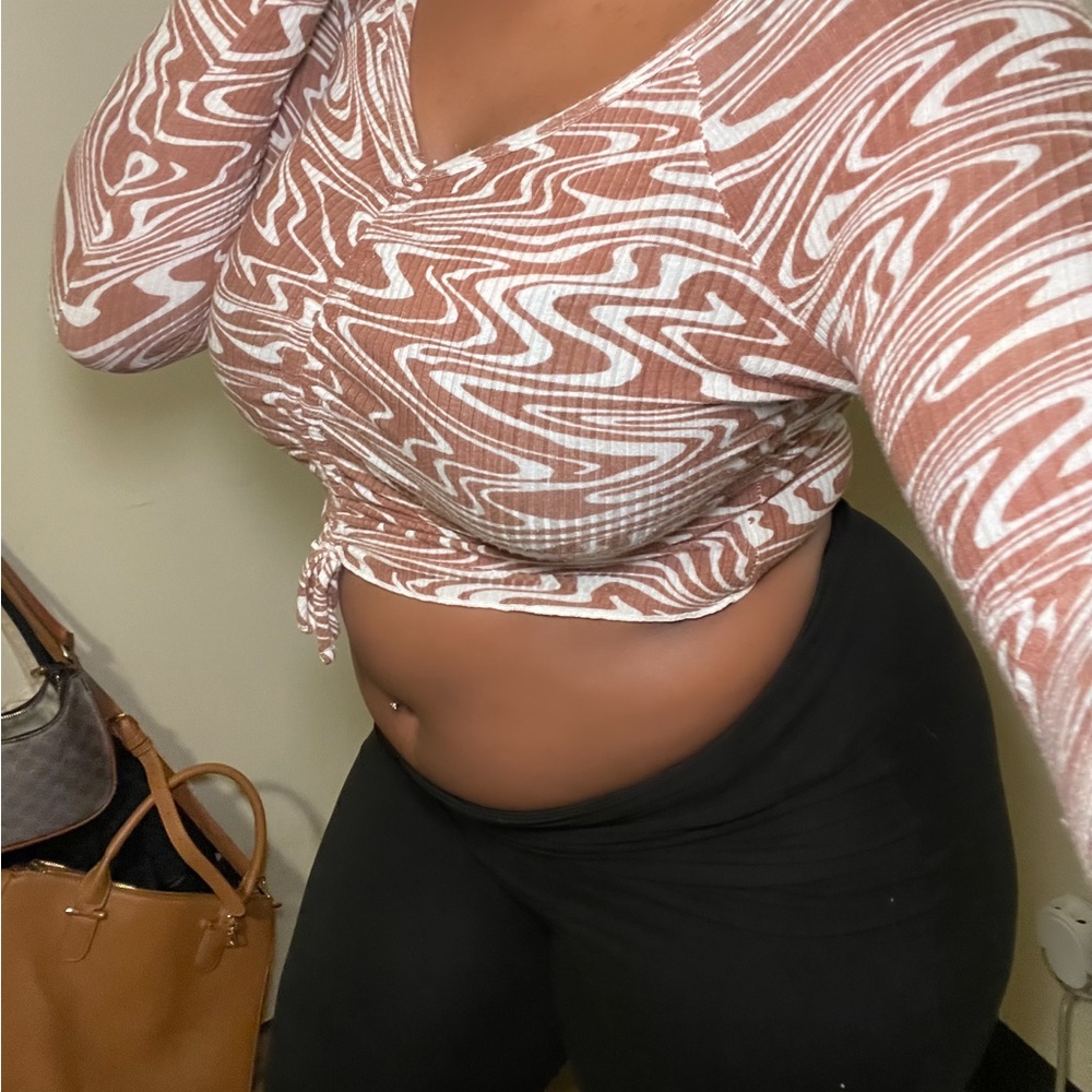 Swirl Print along Sleeve Top